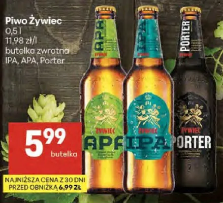 Piwo butelka bezwrotna IPA, APA, Porter promocja w Delikatesy Centrum
