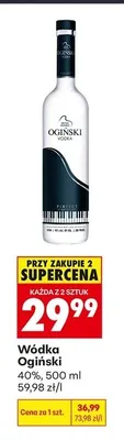 Wódka Ogiński 40% promocja w Biedronka
