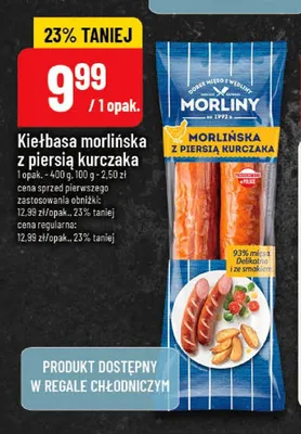 Kiełbasa morlińska z piersią kurczaka Morliny promocja w POLOmarket