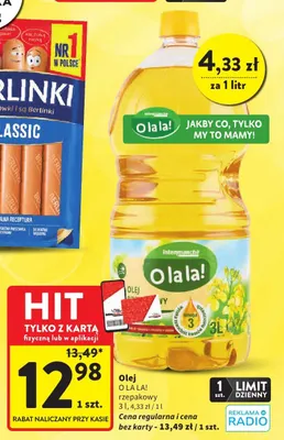 Olej rzepakowy O La La! promocja w Intermarche