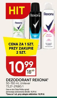 Dezodorant Rexona promocja w Chata Polska