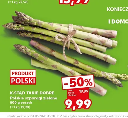 Polskie szparagi zielone K-Stąd Takie Dobre promocja w Kaufland
