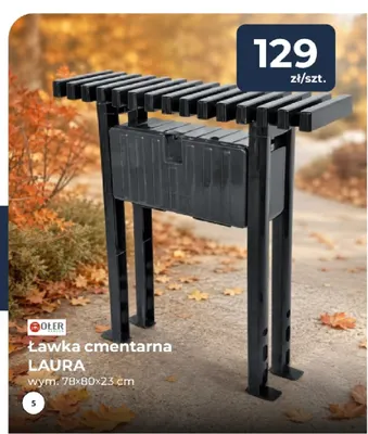 Ławka cmentarna Laura Oler promocja w PSB Mrówka