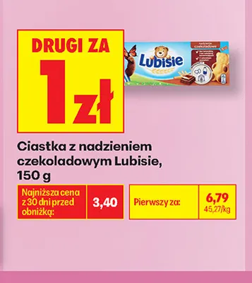 Ciastka z nadzieniem czekoladowym Lubisie promocja w Biedronka
