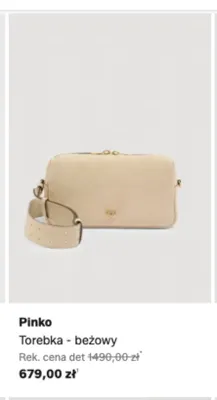 Torebka Pinko beżowa promocja w Lounge by Zalando