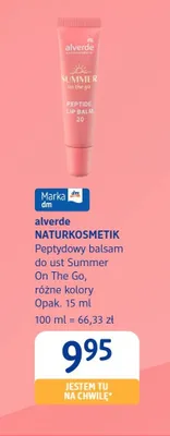 Peptydowy balsam do ust Alverde Naturkosmetik Summer On The Go promocja w Drogerie DM