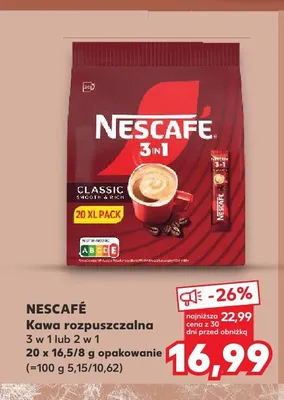 Kawa rozpuszczalna NESCAFÉ 3 w 1 Classic promocja w Kaufland