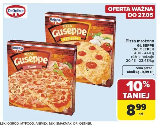 Pizza mrożona GUSEPPE DR. OETKER promocja w Carrefour Market