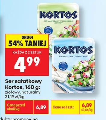 Ser sałatkowy Kortos ziołowy promocja w Biedronka