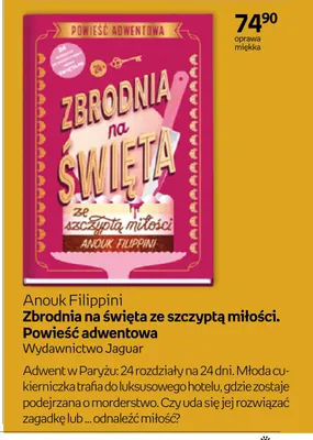 Książka Anouk Filippini Zbrodnia na święta ze szczyptą miłości. Powieść adwentowa promocja w Empik