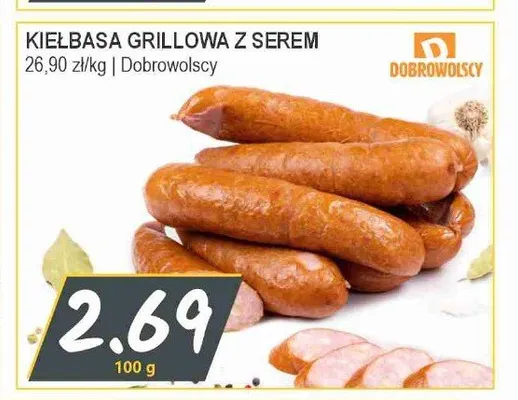 Kiełbasa grillowa z serem Dobrowolscy promocja w Słoneczko