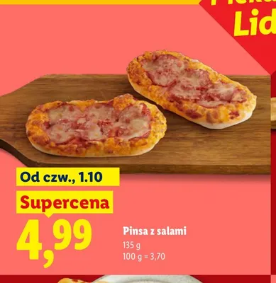 Pinsa z salami promocja w Lidl