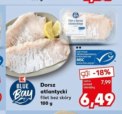 Dorsz atlantycki filet bez skóry Blue Bay promocja w Kaufland