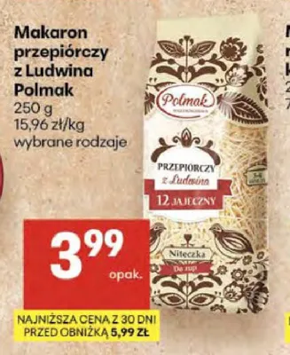 Makaron przepiórczy z Ludwina Polmak promocja w Delikatesy Centrum