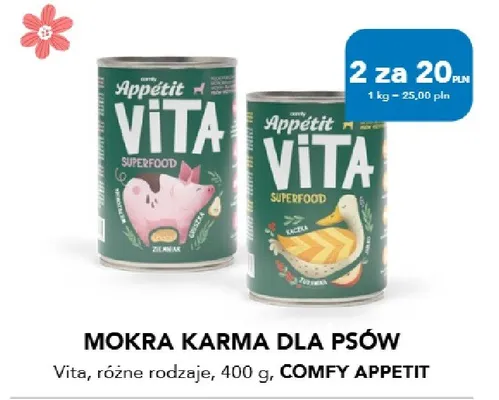 Mokra karma dla psów Comfy Appetit Vita wieprzowina promocja w Aquael zoo