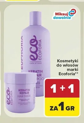 Maska do włosów Ecoforia Keratin Repair promocja w Carrefour
