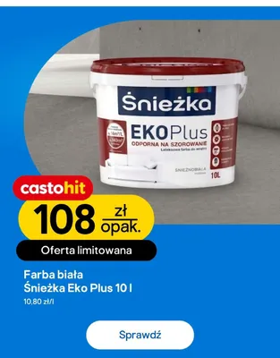 Farba biała Śnieżka Eko Plus promocja w Castorama