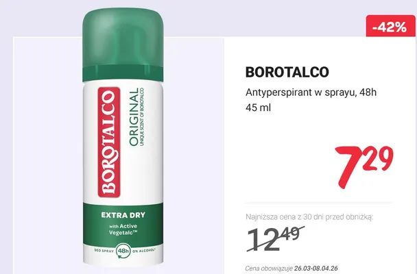 Antyperspirant w sprayu, 48h promocja w Rossmann