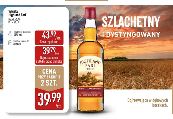Whisky Highland Earl promocja w Aldi