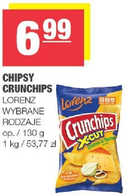 Chipsy Crunchips wybrane rodzaje promocja w SPAR