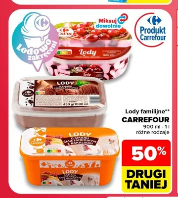 Lody o smaku czekoladowym Carrefour promocja w Carrefour Market
