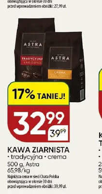 Kawa ziarnista tradycyjna Astra promocja w Chata Polska