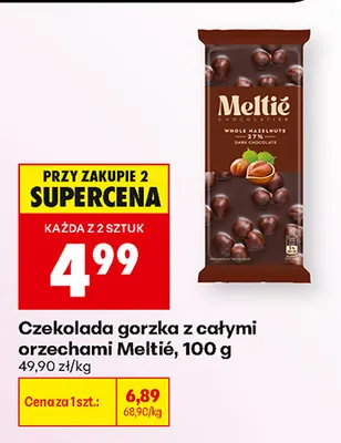 Czekolada gorzka z całymi orzechami Meltié promocja w Biedronka