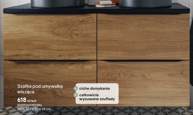 Szafka pod umywalkę wisząca GoodHome Imandra promocja w Castorama