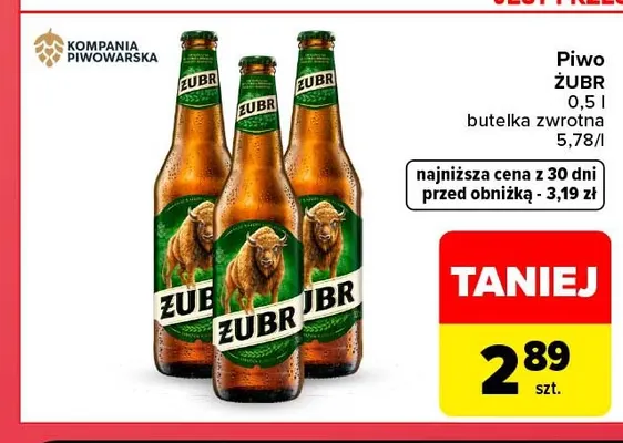 Piwo Żubr promocja w Carrefour Market