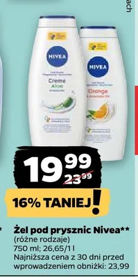 Żel pod prysznic Nivea różne rodzaje promocja w Netto