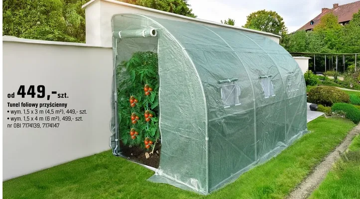 Tunel foliowy przyścienny 1.5x4m promocja w OBI