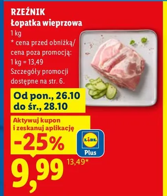 Łopatka wieprzowa Rzeźnik promocja w Lidl