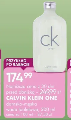 Woda toaletowa damska Calvin Klein One promocja w Super-Pharm