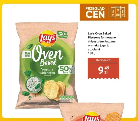 Chipsy ziemniaczane Lay's Oven Baked o smaku jogurtu z ziołami promocja w Dino