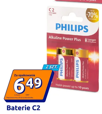 Baterie C Philips Alkaline Power Plus 2-pak promocja w Action