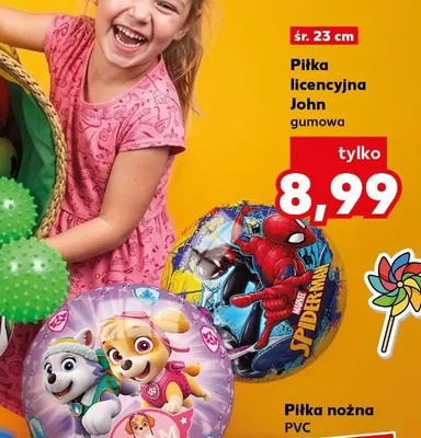 Piłka licencyjna gumowa John śr. 23cm promocja w Kaufland
