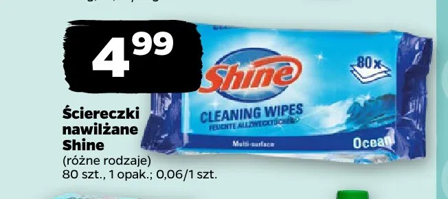 Ściereczki nawilżane Shine promocja w Netto
