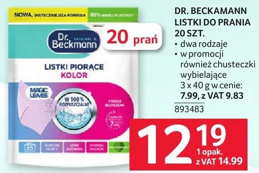 Listki piorące Dr. Beckmann 20 SZT. promocja w Selgros