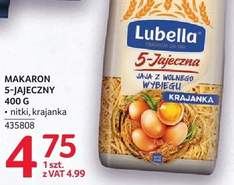 Makaron 5-jajeczny Lubella 400g - nitki, krajanka promocja w Selgros