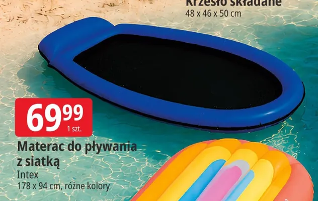 Materac do pływania z siatką Intex promocja w Leclerc