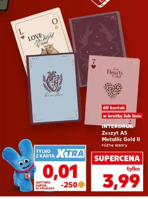 Zeszyt A5 60 kartek w kratkę Metallic Gold II Interdruk promocja w Kaufland