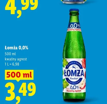Piwo bezalkoholowe Łomża kwaśny agrest promocja w Lidl
