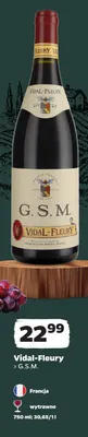 Wino czerwone wytrawne Vidal-Fleury G.S.M. promocja w Netto
