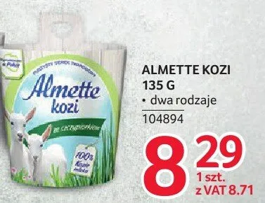 Ser kozi Almette 135g promocja w Selgros
