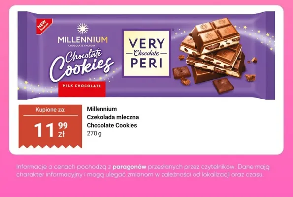 Czekolada mleczna z nadzieniem śmietankowo-ciasteczkowym promocja w Dino