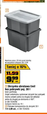 Skrzynka obrotowa Emil bez pokrywki 30 l promocja w OBI