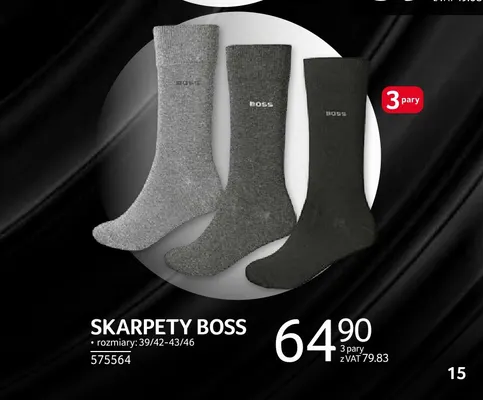 Skarpety Boss 3-pak promocja w Selgros