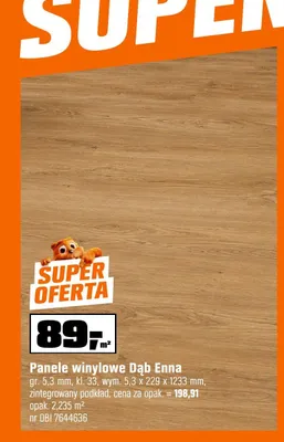 Panele winylowe Dąb Enna promocja w OBI