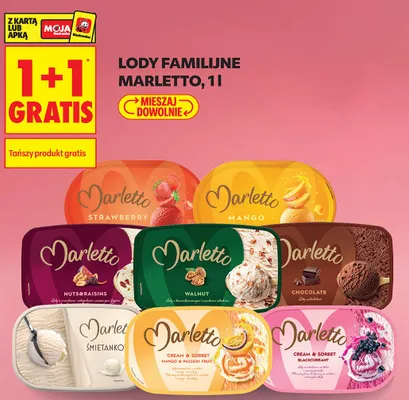 Lody familijne Marletto Strawberry promocja w Biedronka