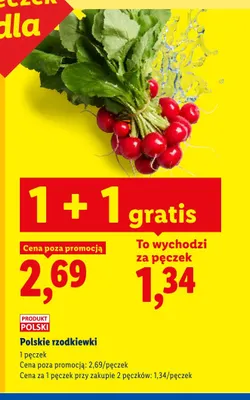 Rzodkiewki polskie Ryneczek Lidla promocja w Lidl